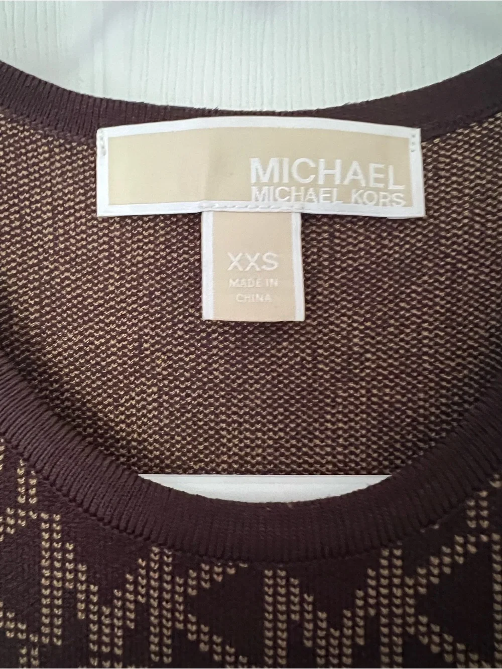 Michael Kors Brown MK Logo Knit Tank Midi Dress
